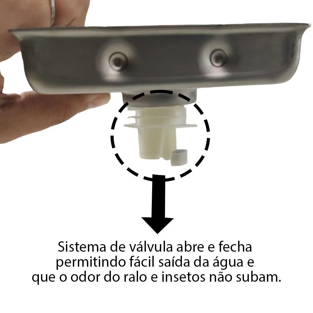 Ralo Oculto Invisivel 10X10 Anti Odor Insetos Kit 11 Unidades Quadrado Casa Banheiro Lavanderia Lava - 2