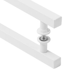 Puxador De Porta Quadrado Branco 60cm - 3