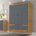 Ver imagem 1 de Guarda Roupa Casal Ambiente Ms912 6 Portas Freijó Cinza - Moval