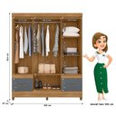 Ver imagem 2 de Guarda Roupa Casal Ambiente Ms912 6 Portas Freijó Cinza - Moval
