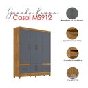 Ver imagem 4 de Guarda Roupa Casal Ambiente Ms912 6 Portas Freijó Cinza - Moval