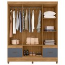 Ver imagem 3 de Guarda Roupa Casal Ambiente Ms912 6 Portas Freijó Cinza - Moval