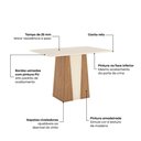 Ver mais imagens de Conjunto Sala de Jantar Layla Royale 4 Lugares Tampo MDF Cadeiras Suede Off White 120cm Casa 812