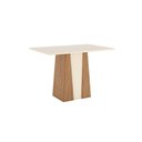 Ver imagem 3 de Conjunto Sala de Jantar Layla Royale 4 Lugares Tampo MDF Cadeiras Suede Off White 120cm Casa 812