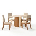 Ver imagem 7 de Conjunto Sala de Jantar Layla Royale 4 Lugares Tampo MDF Cadeiras Suede Off White 120cm Casa 812