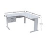 Mesa L Estação Escritório 130x130 com Gavetas e Chave Cinza - 3