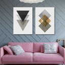 Ver imagem 3 de Conjunto Quadros Decorativos Casal Quarto Minimalista Elegantes