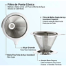Coador Filtro de Café e Chá Inox de Alta Qualidade Reutilizável - 3
