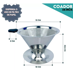 Coador Filtro de Café e Chá Inox de Alta Qualidade Reutilizável - 2