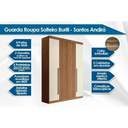 Ver imagem 4 de Guarda Roupa Solteiro 4 Portas e 2 Gavetas Buriti Jatoba/areia - Santos Andirá