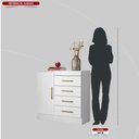 Ver imagem 5 de Cômoda 4 Gavetas 1 Porta com Rodizios Montevidéu - Branco/rosa/branco