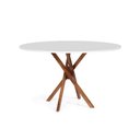 Ver imagem 1 de Mesa de Jantar Redonda 6 Lugares 120cm em Madeira June Branca - Straub Web