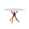 Mesa de Jantar Redonda 6 Lugares 120cm em Madeira June Branca - Straub Web - 1