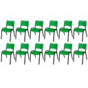 Ver imagem 2 de Cadeira Iso Base Preto Igreja, Escola, Escritório - Verde - Kit 12 Peças