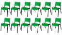Ver imagem 2 de Cadeira Iso Base Preto Igreja, Escola, Escritório - Verde - Kit 12 Peças