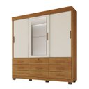 Ver imagem 1 de Guarda Roupa Casal Londres 9 Gavetas com Espelho - Benetil: Cinamomo / Off