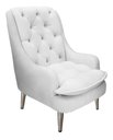 Ver imagem 1 de Poltrona Decorativa Lille Pés Cromados Suede Branco Dominic Decor