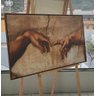 Quadro A Criação de Adão Estilo Moderno Michelangelo:90x60 cm/PRETA - 1