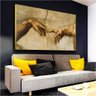 Quadro A Criação de Adão Estilo Moderno Michelangelo:90x60 cm/PRETA - 6