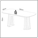 Ver imagem 3 de Mesa de Jantar Oval 6 Lugares Ripada 100% MDF Branco/Off White/Freijó