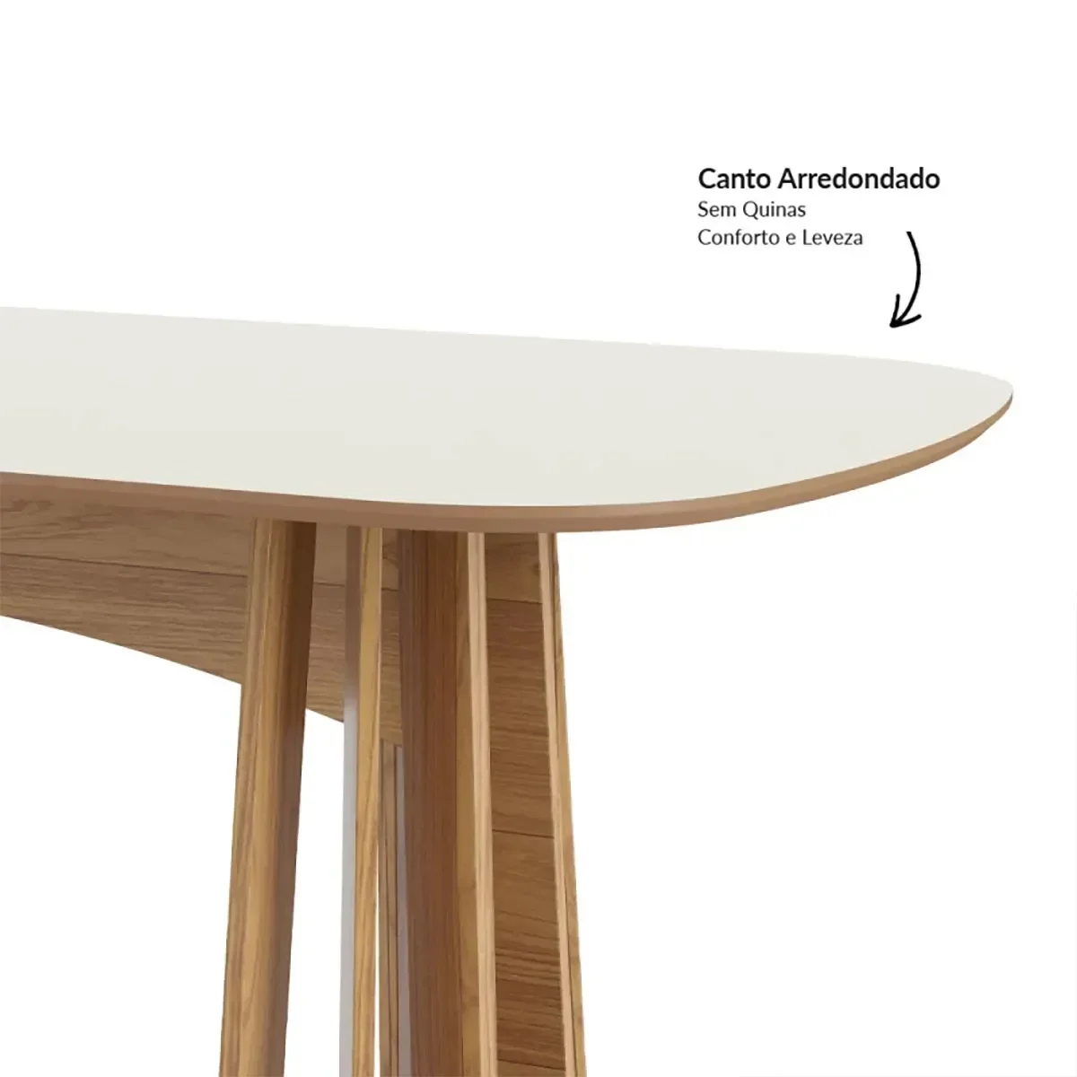Mesa de Jantar Oval 6 Lugares Ripada 100% MDF - 4