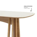 Ver imagem 4 de Mesa de Jantar Oval 6 Lugares Ripada 100% MDF Branco/Off White/Freijó