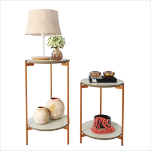 Conjunto de Mesa Lateral Moderna Retro para Sala de Estar:off White Nature