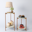 Ver imagem 4 de Conjunto de Mesa Lateral Moderna Retro para Sala de Estar:off White Nature