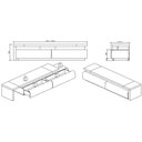 Ver imagem 3 de Rack Caue Extensivel Carvalho Preto com Laca - 4778