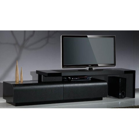 Rack Caue Extensivel Carvalho Preto com Laca - 4778