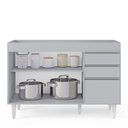 Ver imagem 7 de Balcão de Cozinha para Pia 120cm 3 Portas sem Tampo Michigan Cinza Claro - Lumil Lumil Móveis