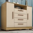 Ver imagem 2 de Comoda Rack 2p 4g Madri 121 Cm Carvalho Am Off White Incp