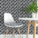 Ver imagem 2 de Papel de Parede Pastilhas Tons de Cinza e Preto - 3,00x0,50m