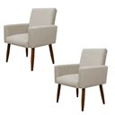 Ver imagem 1 de Kit 2 Poltronas Decorativa Sala e Quarto Nina Suede Herrero:bege