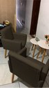Ver imagem 5 de Poltrona para Quarto Infantil Tecido Suede Resistente Espaço Pequeno Pés de Madeira Estudo