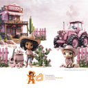 Ver imagem 2 de Papel de Parede Painel Velho Oeste Rosa