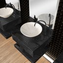 Ver imagem 3 de Prateleira em Porcelanato para Banheiro 60cm Pró Preto/Black