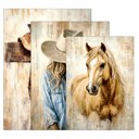 Ver imagem 3 de Kit 3 Quadro Decorativo Cavalo Aquarela Aestethic Moderno Qualidade Premium 40x28cm
