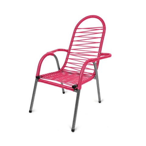 Cadeira de Área Infantil Reforçada de Fio:Rosa