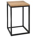 Ver imagem 1 de Mesa com Tampo de Madeira de 40cm X 30cm (60cm) de Altura em Ferro Pintado de Preto Stainless