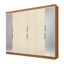 Ver imagem 2 de Guarda-roupa Casal 12k 6 Portas 4 Gavetas com Espelho Cinamomo/off White - Maxel