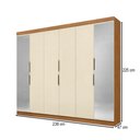 Ver imagem 4 de Guarda-roupa Casal 12k 6 Portas 4 Gavetas com Espelho Cinamomo/off White - Maxel