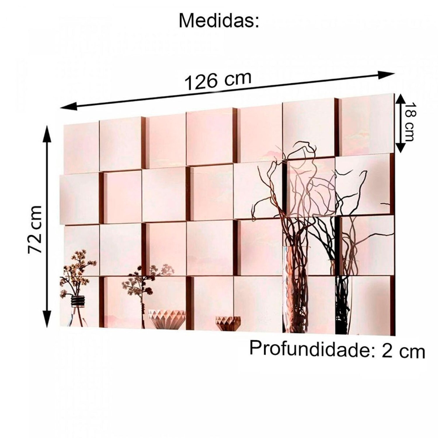 Espelho Decorativo 3D Painel Placa Vidro 28 Peças Liverpool Lopes Decor - 4