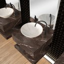 Ver imagem 3 de Prateleira em Porcelanato para Banheiro 60cm Pró Marrom/Trufa Yescasa