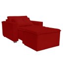 Ver imagem 1 de Poltrona Cama com Puff para Sala Confortavél Moderna Suede