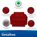 Ver imagem 3 de Poltrona Cama com Puff para Sala Confortavél Moderna Suede