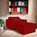 Ver imagem 2 de Poltrona Cama com Puff para Sala Confortavél Moderna Suede