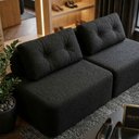 Ver imagem 2 de Sofá Modular Cielo 240cm Recepção Loja Sala de Estar Bouclê Preto - Montanari'S Decor