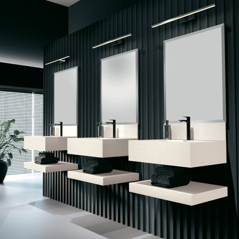 Prateleira em Porcelanato para Banheiro 80cm Pró Yescasa Branco/Bianco