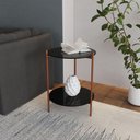 Ver imagem 1 de Mesa Lateral Industrial Premium Marbella Cobre com Preto - Cor: Preto